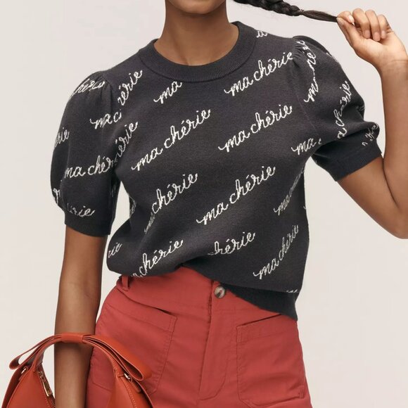 Anthropologie Maeve Maxine Puff Sleeve Sweater Tee - Picture 1 of 5